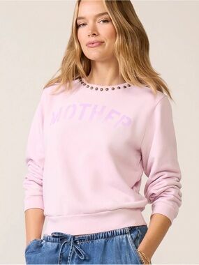MOTHER The Camper Studded Sweatshirt